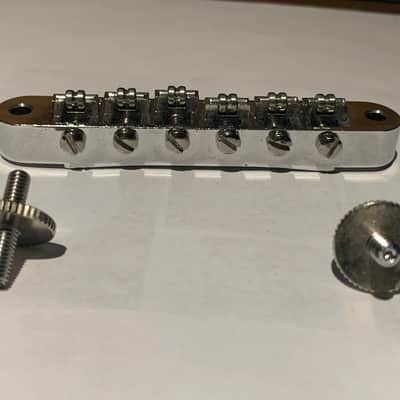 Bm003 Tune-o-matic CHROME Bridge with Roller Saddles image 1