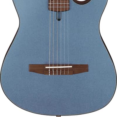 Ibanez FRH10N Thinline Acoustic-Electric Classical Guitar, Solid Spruce Top, Indigo Blue Metallic image 1