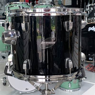 Ludwig Accent CS Combo 12x8 Jet Black Rack Tom Drum with Mounting Bracket and Chrome Hardware image 1