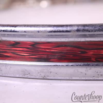 *Sonor 20" Red Wine Ripple Bass Drum Hoop Vintage 60s Teardrop Ferro-Manganese* image 2
