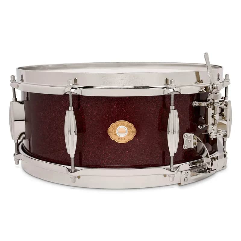 Slingerland Radio King Solid Maple Snare Drum 14x5.5 Maroon Glass image 1