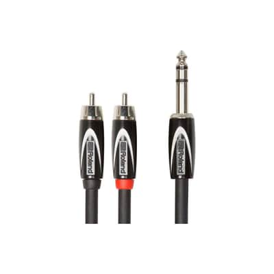 Roland Black Series Interconnect Cable, 1/4-Inch TRS (Male) to Dual RCA, 10-Feet image 1
