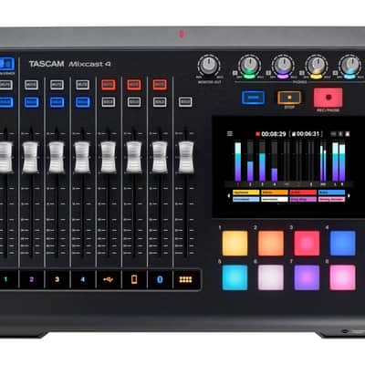 Tascam MIXCAST 4 Podcast Station w/ Built In Recorder USB Audio Interface Bluetooth image 1