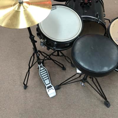 Ludwig LC178X016 Pocket Kit Drum Set with Cymbals and Throne - Black Sparkle image 4