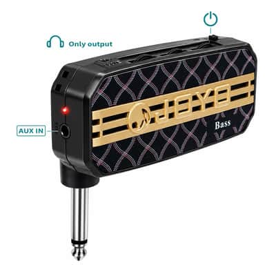 Bass Headphone Amp Mini Guitar Bassist Practice Amplifier with Aux in Portable (JA-03) image 2