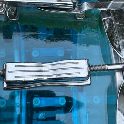 Vintage Ludwig Vistalite 14x5 Blue Acrylic Snare Drum – 1970s (Cracked) image 9
