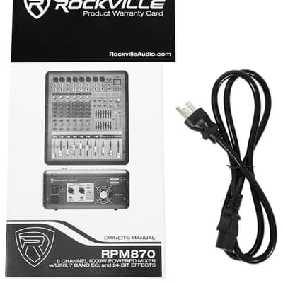 Rockville RPM870 8 Channel 6000w Powered Mixer w/USB, Effects+Foldable Stand image 11