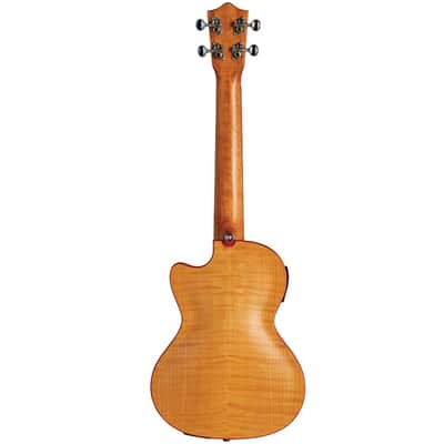 Lanikai FM-CETT Flame Maple Thin Body Tenor Ukulele - Natural w/ Bag image 3