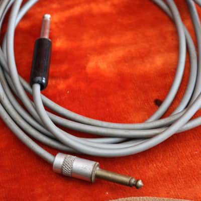 Vintage Leather Strap, 60's Fender Pick & old 60's/70's cable image 3