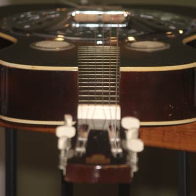 1930s -70s vintage USA Dobro resonator slide guitar nice square neck National with case image 23