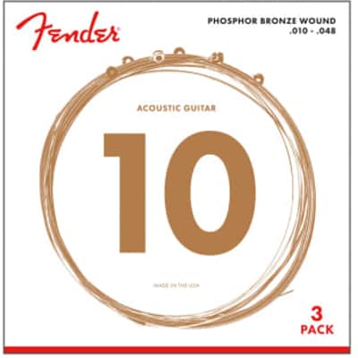 Fender Phosopher Bronze Guitar Strings 3 Pack 10-48 image 2
