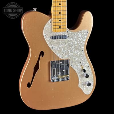 Used 2020 Fender Custom Shop Limited 1968 Thinline Telecaster Firemist Gold Metallic w/case TSU24939 image 4