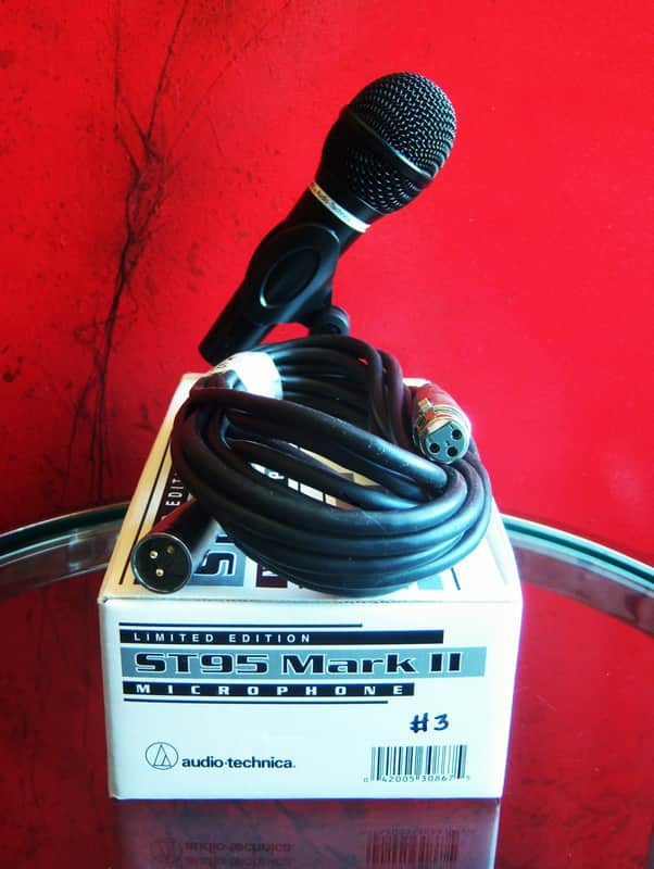 Vintage 1990's Audio-Technica ST95 Mark II 1990's Black dynamic cardioid microphone Low Z w accessories # 3 image 1