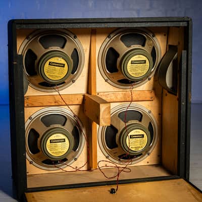 Marshall Basketweave 4x12 Cabinet Black 1970 image 2