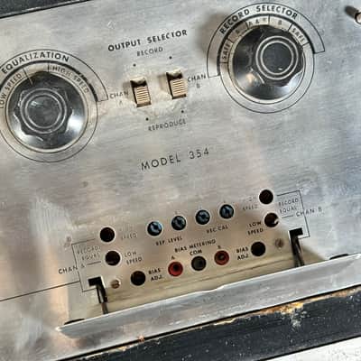 Ampex 354 & 350R Reel To Reel Transport & Preamp Magnetic Tape Recorder w/ Stand image 5