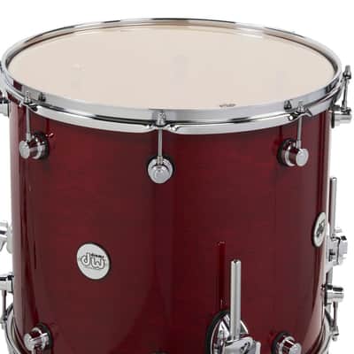 DW Design Series 4-Piece 22" Bass Drum Maple Shell Pack - Cherry Stain w/Chrome Hardware image 6