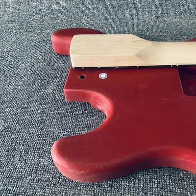 Red Basswood Guitar Strat Style Body with Mapl Neck, Rosewood Fingerboard image 4