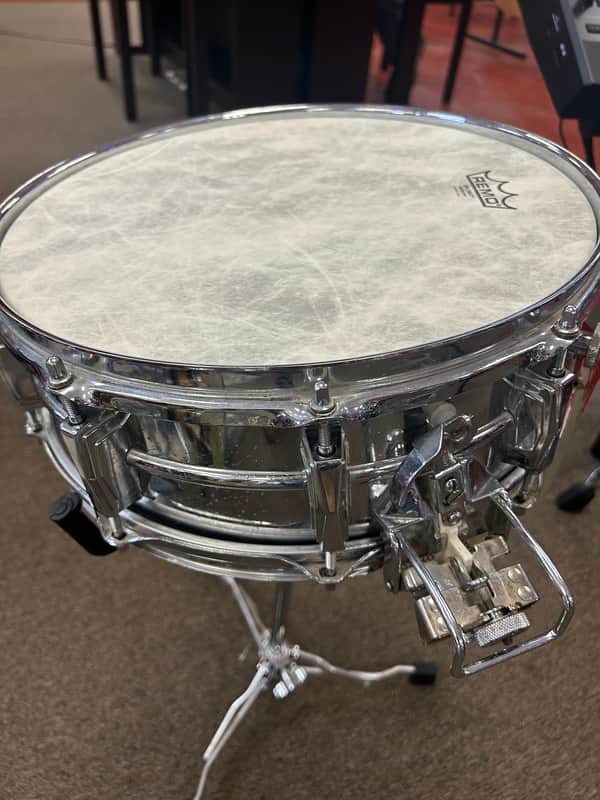 Ludwig LM410 Super-Sensitive 5x14" 10-Lug Aluminum Snare Drum 1985 - 2016 - Chrome-Plated image 1
