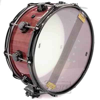 DW Collectors Purpleheart Snare Drum 14x6.5 Natural w/Black Hardware image 5