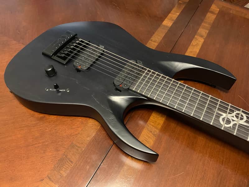 Solar Guitars A1.7 BOP 2018 Black Open Pore Evertune 7 String | Reverb