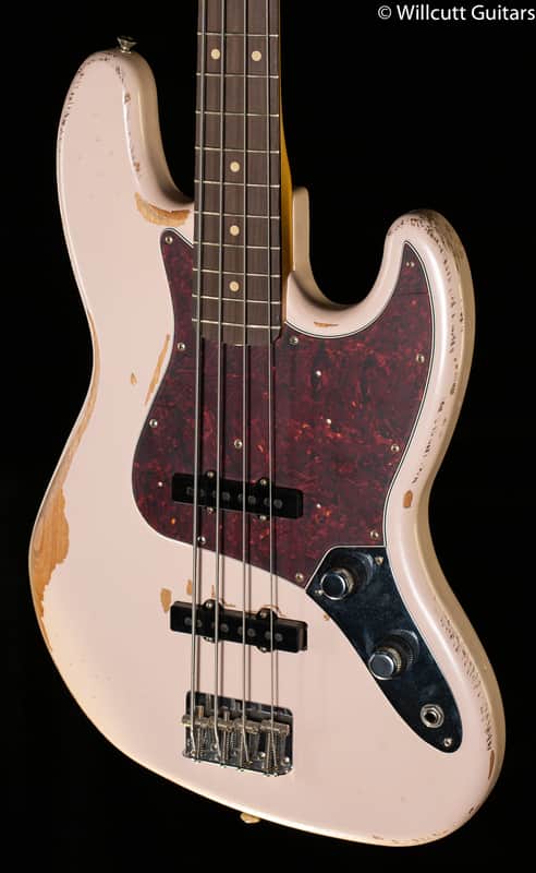 Fender Flea Jazz Bass, Rosewood Fingerboard, Road Worn Shell Pink Bass Guitar (983) image 1