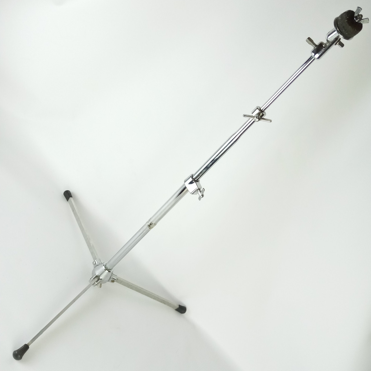 Slingerland#33F Flush-Base Cymbal Stand Vintage 70s Black/Silver Flat-Tripod USA — main photograph