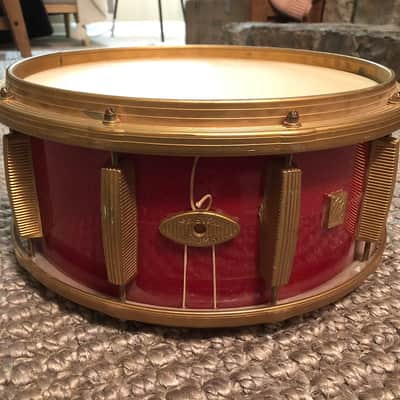Mastro 5.5x13" Plastic Snare Drum Red Sparkle 1960s