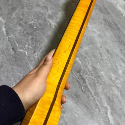 6 string Rosewood Stainless steel 22frets Gloss Yellow Maple Electric guitar neck hole:10mm image 5
