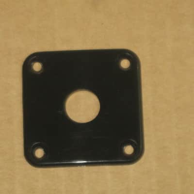 lightly used (lightly relic'd) genuine Gibson PRJP-010 Black Plastic Jack Plate for Les Paul + very clean gold screws (clean or used silver finish screws available upon request) [1990s - 2020s (specifically from 2008)] image 11