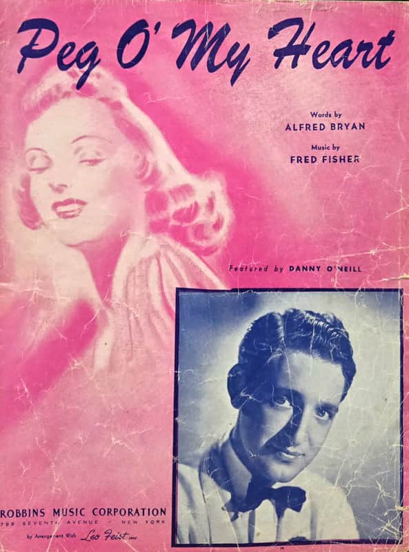 (VINTAGE/USED Sheet Music) Peg O' My Heart - Piano/vocal/Chord Names image 1
