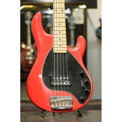 1988 Ernie Ball Music Man Stingray 5 fire engine red image 1