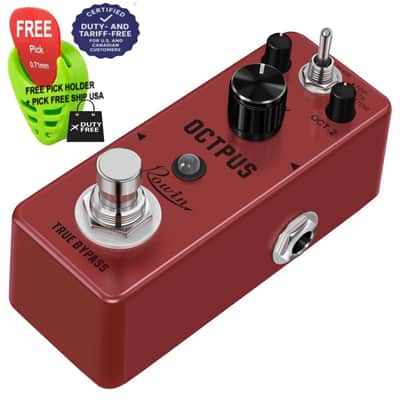 Rowin Octpus Poly Octave Effect Mini Pedal LEF-3806, FREE PICKS + HOLDER+ FREE SHIP USA