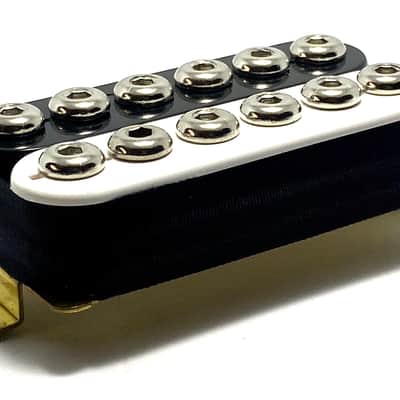 Dragonfire Zebra Crusader Bridge Position Dedicated Humbucker, White Black Zebra Style "B" with Chrome Hex Poles image 3