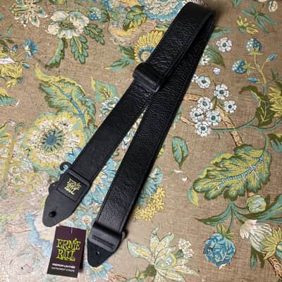 Ernie Ball Italian Leather Straps-Black Italian Leather image 2