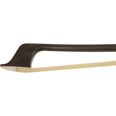 Glasser Bass Bow French Braided Carbon Fiber Round, Fully Lined Ebony Frog, Nickel Wire Grip & Tip image 4
