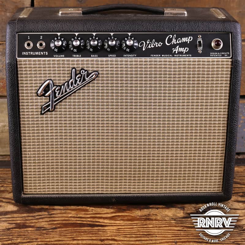 1967 Fender Vibro Champ 6-Watt 1x8" Guitar Combo - Black Panel image 1