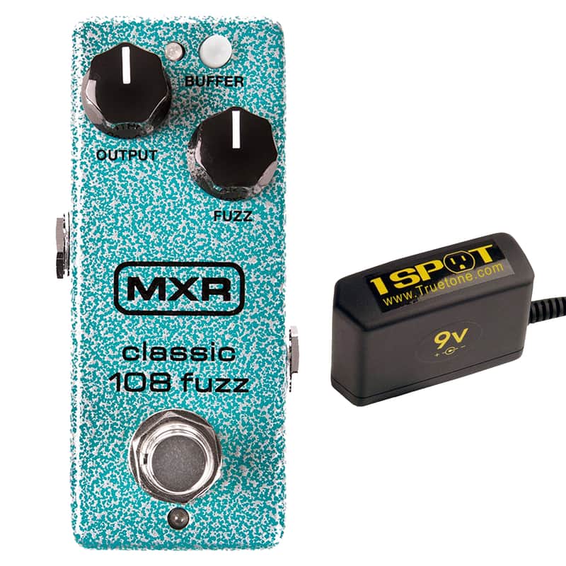MXR M296 Classic 108 Mini Fuzz Bundle w/ Truetone 1 Spot Space Saving 9v Adapter image 1