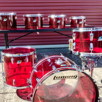 1970s Ludwig Vistalite Quadra-Plus Drum Set with Single-Color Finish image 9