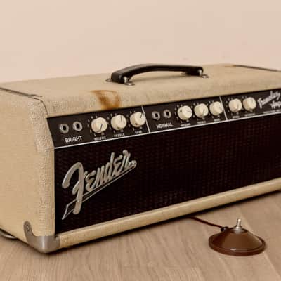 1961 Fender Tremolux Blonde Brown Panel Piggyback Tube Amp Head 6G9 Circuit w/ EL84 (6BQ5) image 1