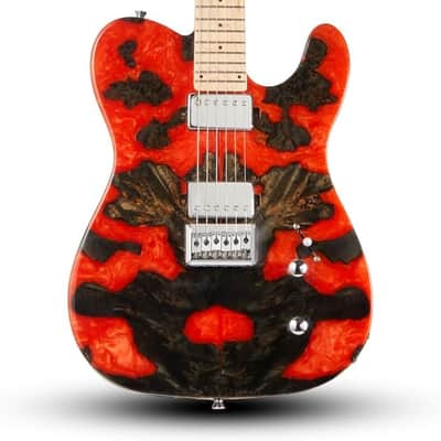 Electric Guitar, 24-Fret Maple Neck with Matte Finish, Glossy Top/Back, Dual Humbucker Pickups, 3-Way Switch, Fixed Bridge, White Brass Frets, Black Inlays(Red) image 1
