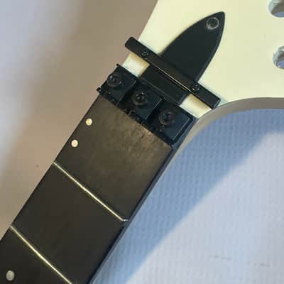 2021 Indonesian Kramer Nightswan Reverse Guitar Neck 24 Fret Floyd Ready Ebony Board Aztec Marble image 6