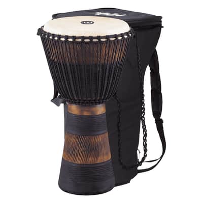 Meinl Percussion ADJ3-XL+BAG African Style Rope Tuned 13" Wood Djembe with Bag, Brown/Black (VIDEO) image 1