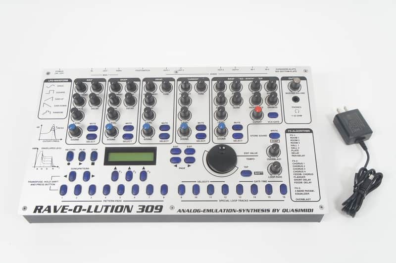 [SALE Ends June 12] Quasimidi Rave-O-Lution 309 Synthesizer Drum Machine Sequencer w/ 100-240V PSU image 1