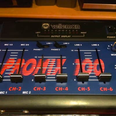 Velleman Promix 100 - 4 Channel + 2 microphone channel mixing panel image 2