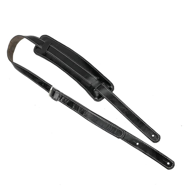 Extra Long Rockabilly Strap Soft Black Leather Up to 61" Walker and Williams C-19 image 1