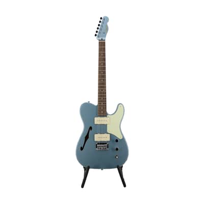 Squier FSR Cabronita Thinline Telecaster Electric Guitar, Laurel FB, Ice Blue Metallic image 1