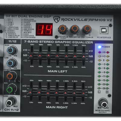 Rockville RPM109 12 Channel 4800w Powered Mixer , 7 Band EQ+8-Ch Snake Cable image 19