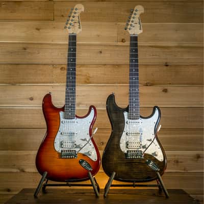 Washburn SDFTB Deluxe Sonamaster Double Cut Solid Body Flame Maple Top Maple Bolt-on Maple Neck 6-String Electric Guitar image 10