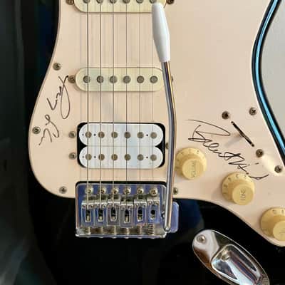 2011 Squier Bullet Stratocaster HSS with Tremolo and Rosewood Fretboard - Mastodon signed image 11