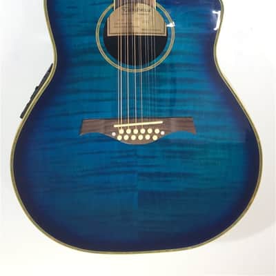 Tanglewood Odyssey TMO-12MO, 12 String Acoustic - Used, See-Thru Blue image 3